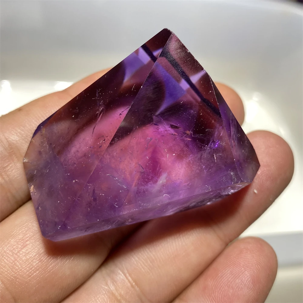 Amethyst Natural Stone Quartz  Crystal  Polyhedral Mineral Energy Reiki Healing Feng Shui Home Decor Palm  Gift