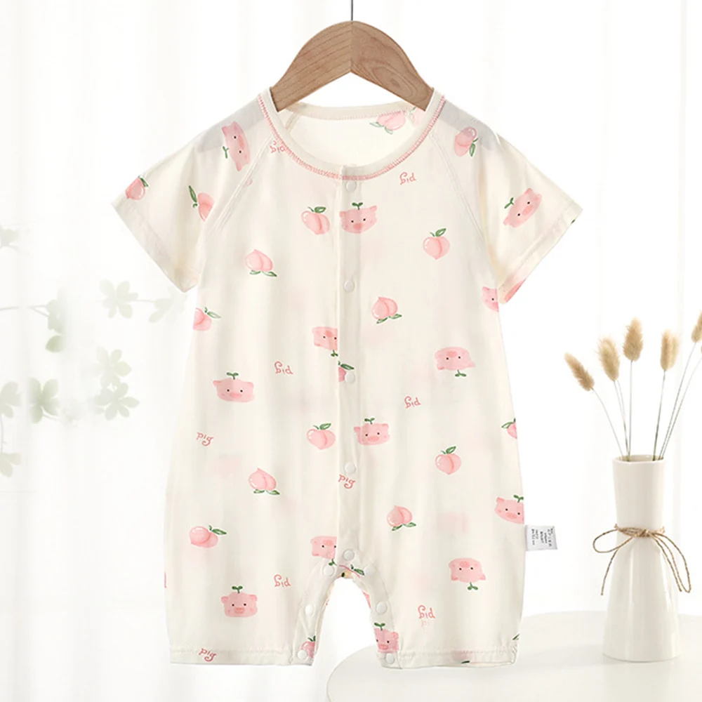 Baby Jumpsuit Summer Short Sleeve Modal Soft Thin Breathable Newborn Clothes Air Conditioning Unisex Baby Romper For Boys Girls