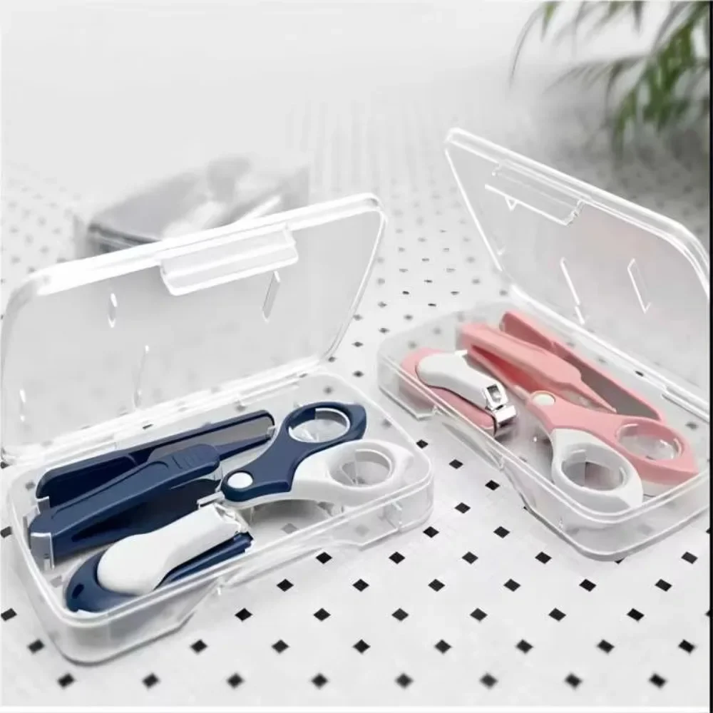 4 ชิ้นคุณภาพสูงชุดแต่งเล็บน่ารักกรรไกรตัดแฟ้มกรูมมิ่งเล็บชุดกรรไกรตัดเล็บเด็กเครื่องตัดสําหรับทารกแรกเกิด