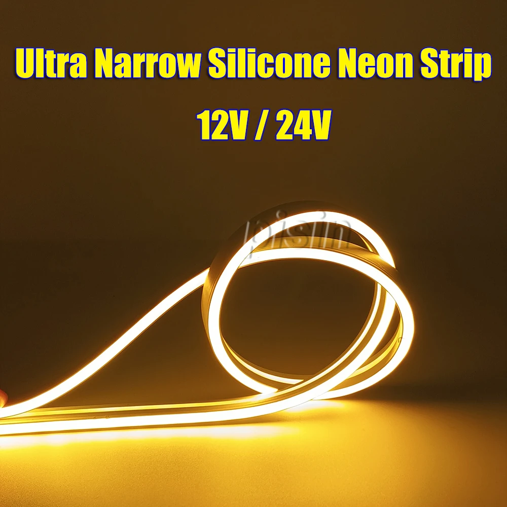 4mm Led Silicone Strip 12V 24V Flexible Led Tube Neon Lights Waterproof IP67 3000K/4000K/White/Blue/Pink/Yellow/Red/Green/Orange
