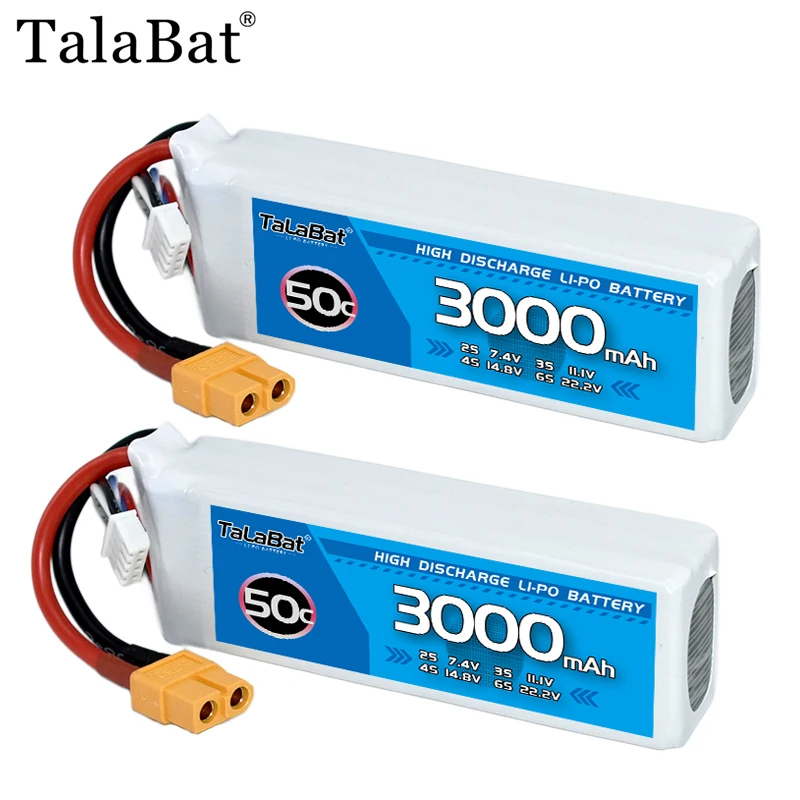 TalaBat 50C 3000mAh 11.1V Rechargeable Drones Lipo Battery F