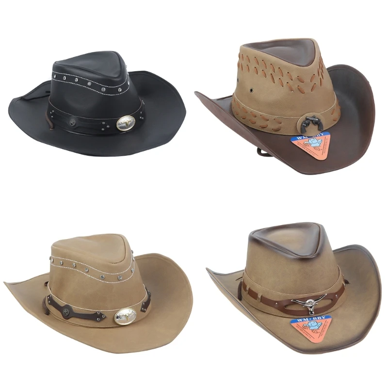 

Cowboy Hat with Wide Belt Perfect for Western Themed Parties and Festivals Costume Cosplay Props Ornament