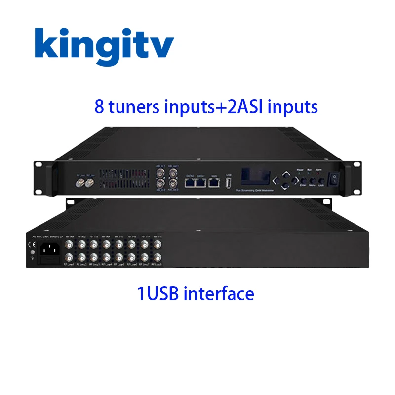 IP DVB-T DVB-S2 T2 ISDBT DVB-C ATSC rf zu ip UDP RTSP IPTV CATV TV-System 8-Kanal-Digital-Gateway-Stream-Empfänger