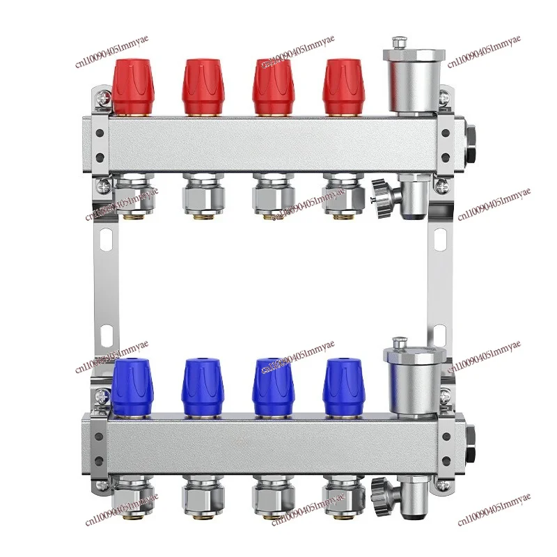 

Stainless Steel Square Water Separator Manual Two-hand Wheel with Exhaust Sewage Valve 304 Floor Heating Water Separator