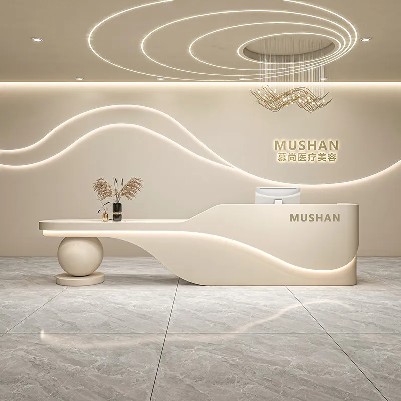 Executive Contemporary Reception Desk Wide High Back Reception Counter Ergonomic Manager Rezeptionstheke Office Furniture