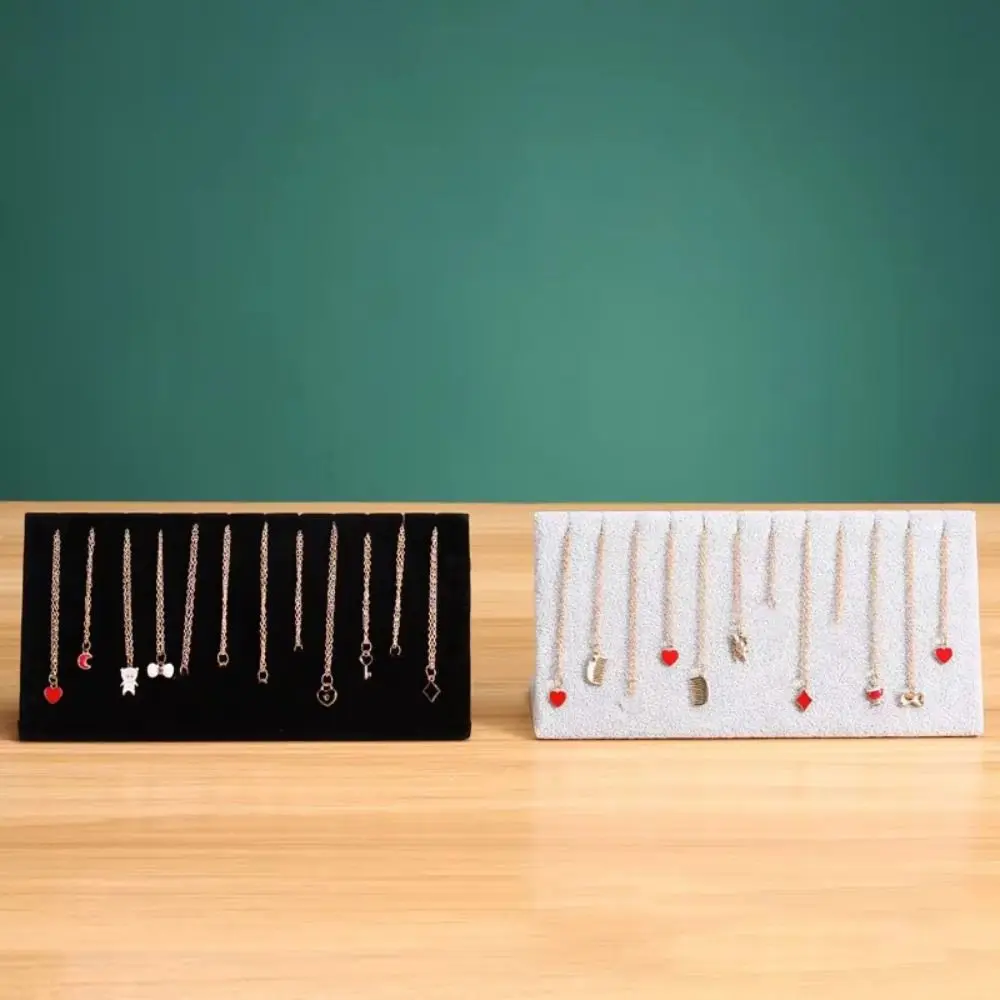 Nuevo soporte de exhibición de collares en forma de L, organizador de pendientes de tuerca de gran capacidad de felpa, soporte multifuncional Simple para pendientes