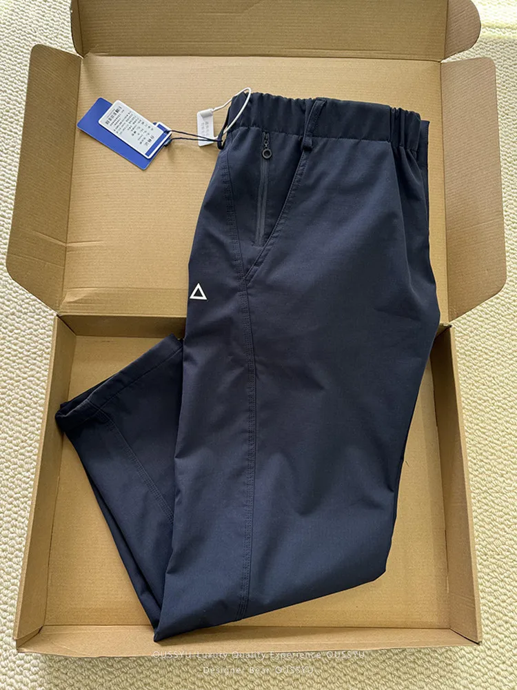 2026 Spring Summer Casual Cargo Pants Outdoor American Style Work Triangle Logo Tactical Hiking Off-road Motorcycle Trousers Man