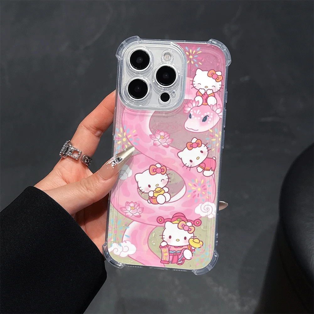 Miękkie etui na telefon Hello Kitty Cat do iPhone 14 Pro, iPhone 16/15/14/13/12/11/x/xs/xs Max, przezroczyste etui na telefon dla dziewczyn, Hello Kitty Fashion