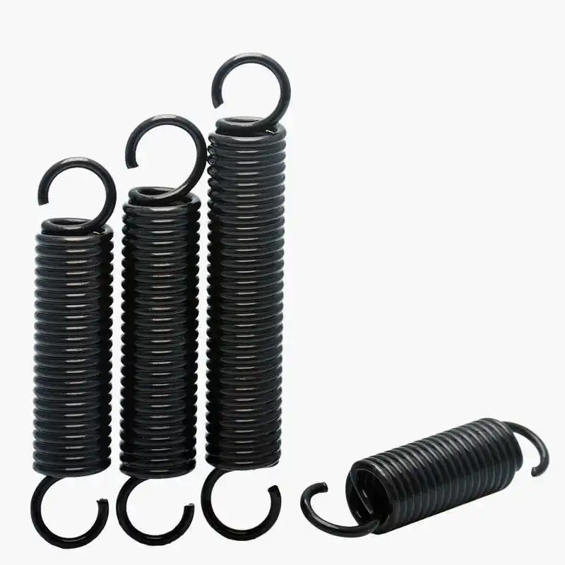 5pcs With Hook Spring Wire Diameter 0.8/0.9mm 65Mn Black Extension Springs Outer Diameter 8/9/10mm Length 25/30/35/40/45/50/60mm