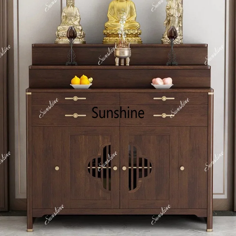 Household Chinese table Modern tribute table Three-layer stepped table Buddhist niche cabinetTJ