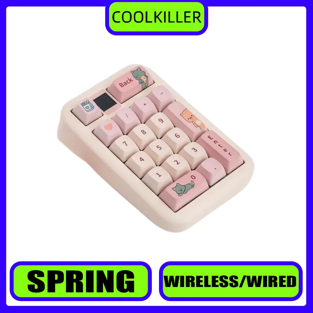 

Coolkiller Spring Mini Keyboard Numpad RGB Three Mode Custom Screen Wireless Mechanical Keyboard Low Latency Pc Accessories