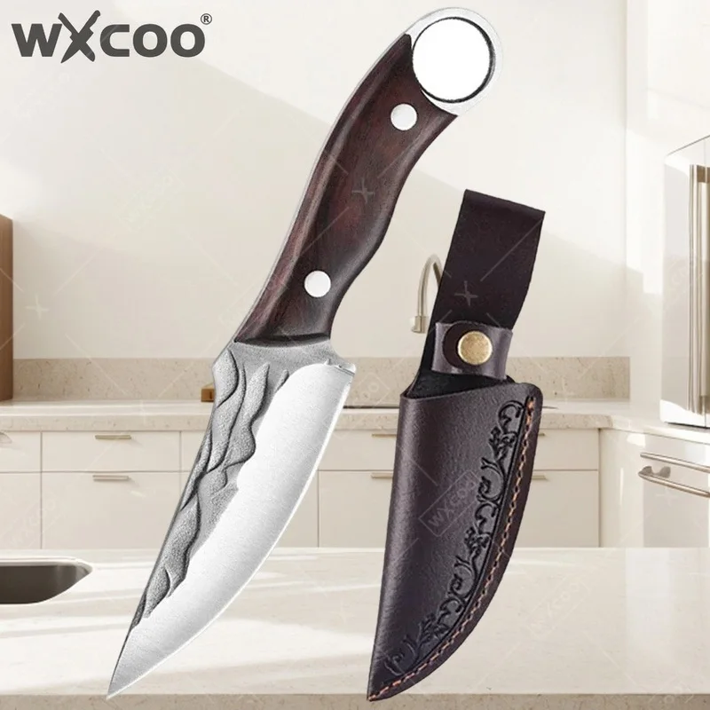 

WXCOO Hand Forged Kitchen Boning Meat Knife Pocket Cleaver Knife Chef Knives Fruit Vegetable Cutting Slicing Stainless Steel