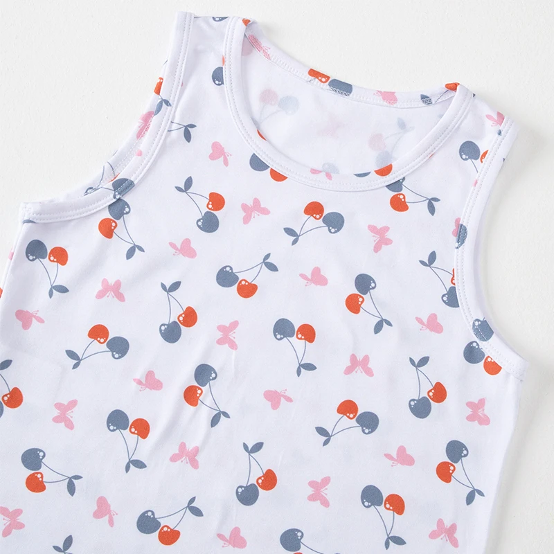4-teiliges Set für Mädchen: Bequeme, vielseitige Weste für alle Jahreszeiten, süß bedrucktes Oberteil, lässiges ärmelloses T-Shirt für Kinder, Basic-Shirt – Detail 23