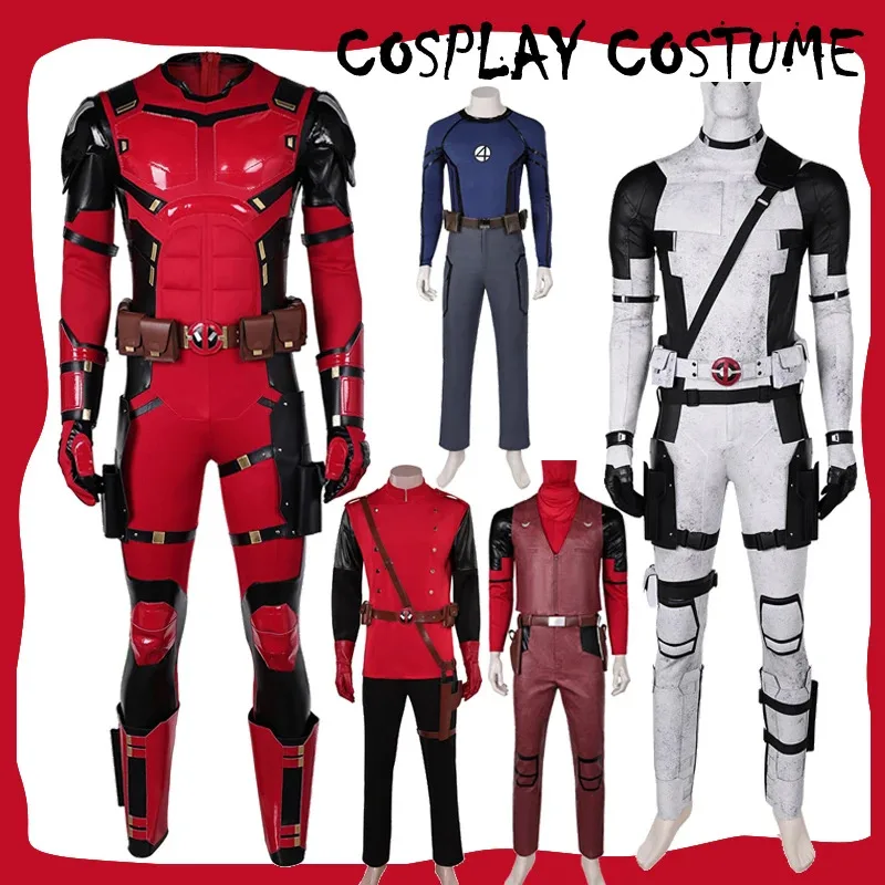 

Dead Cosplay Pool Men Costume 2024 Movie Dead And Wolf Superhero Roleplay Outfits Headgear Gloves Male Halloween Party Suit