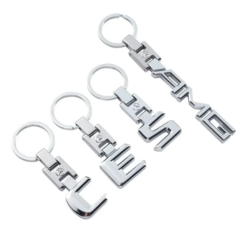 3D автомобильный брелок для ключей, металлический брелок для Mercedes Benz AMG C D E S W204 W205 W203 W211 W212 W213 W201 W210 W124 W126, кольца для ключей от автомобиля