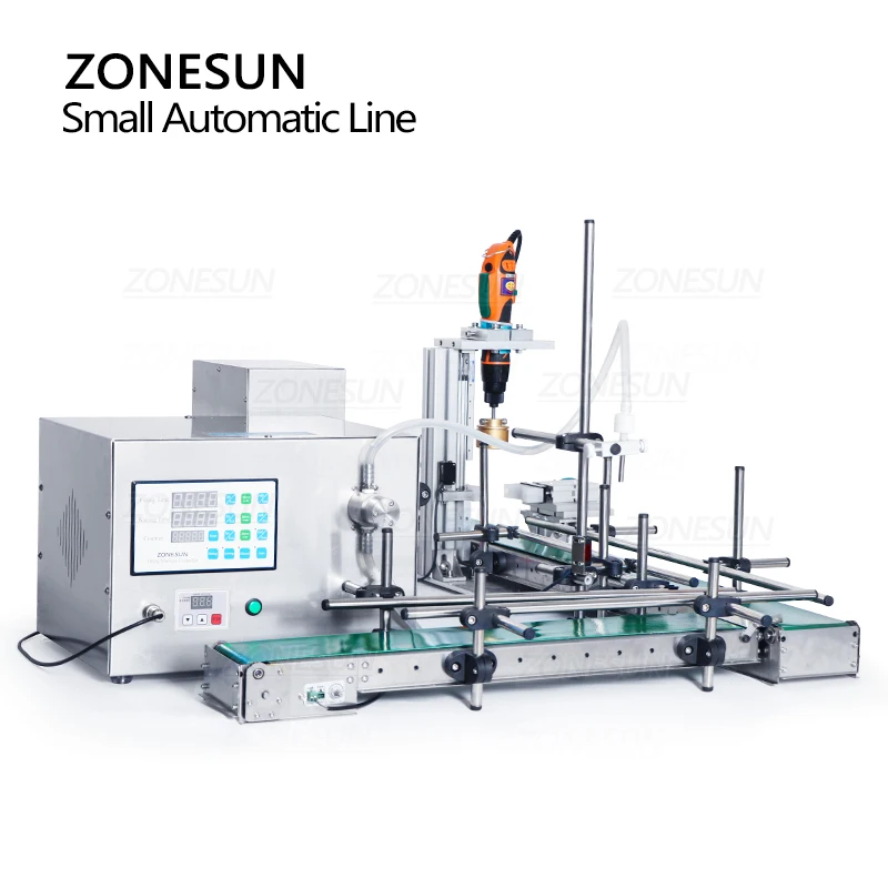 ZONESUN سطح المكتب التلقائي خط السائل ملء السد آلة زجاجة صغيرة مضخة مغناطيسية ZS-MPXG1