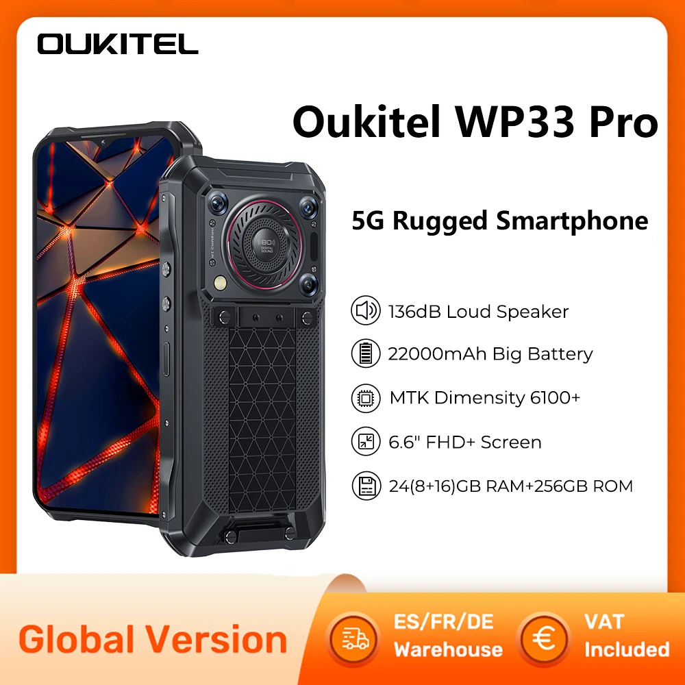 Oukitel WP33 Pro 5G Rugged Smartphone 22000mAh 6.6