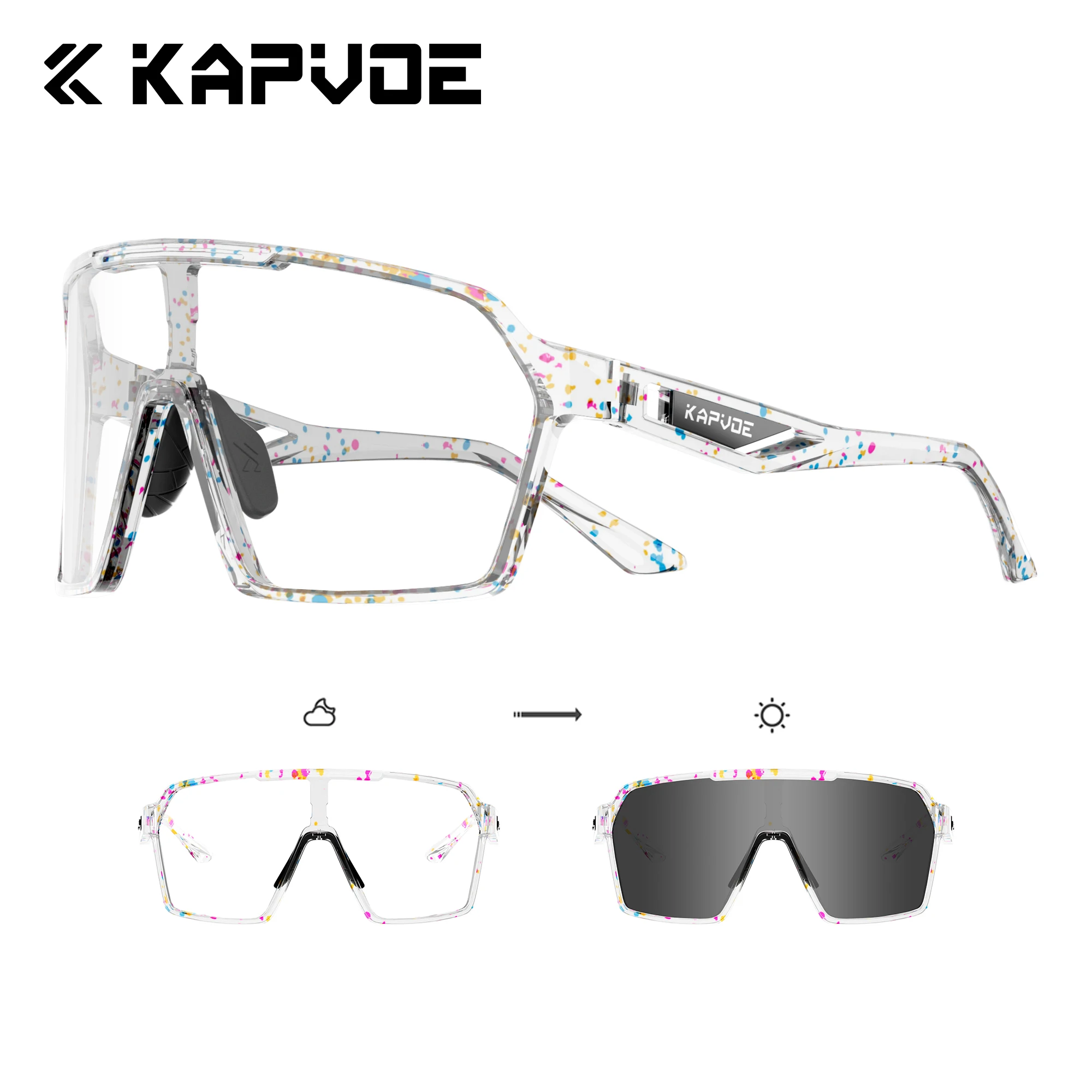 

Фотохромные солнцезащитные очки Kapvoe UV400, женские солнцезащитные очки для спорта на открытом воздухе, пешего туризма, бега, легкие бейсбольные солнцезащитные очки для горного велосипеда