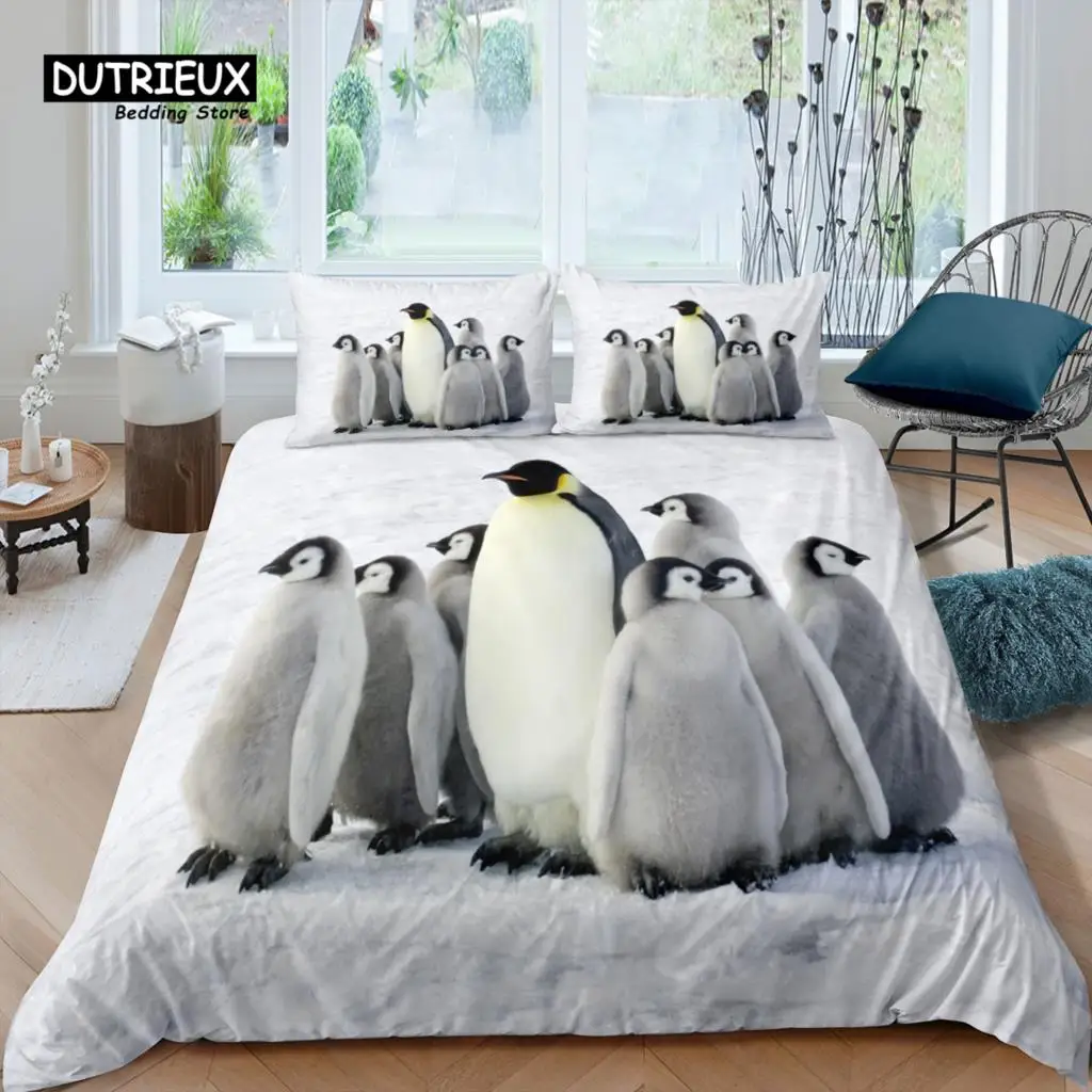 

Home Living Luxury 3D Penguin Bedding Set Duvet Cover Set Pillowcase Kids Bedding Set Queen and King EU/US/AU/UK Size