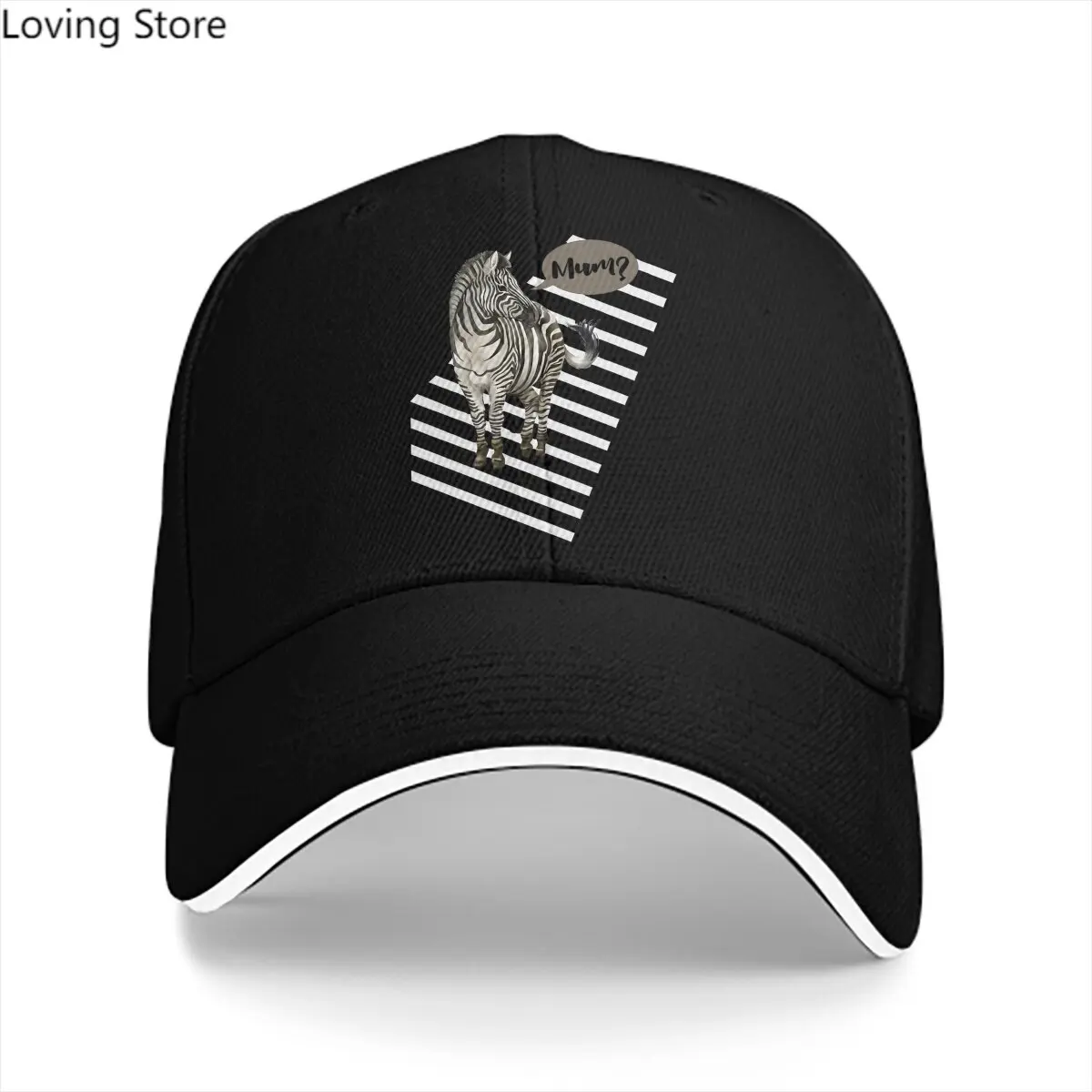 Mum Solid Color Baseball Caps Peaked Cap Zebra Animal Sun Shade Hats Men Women