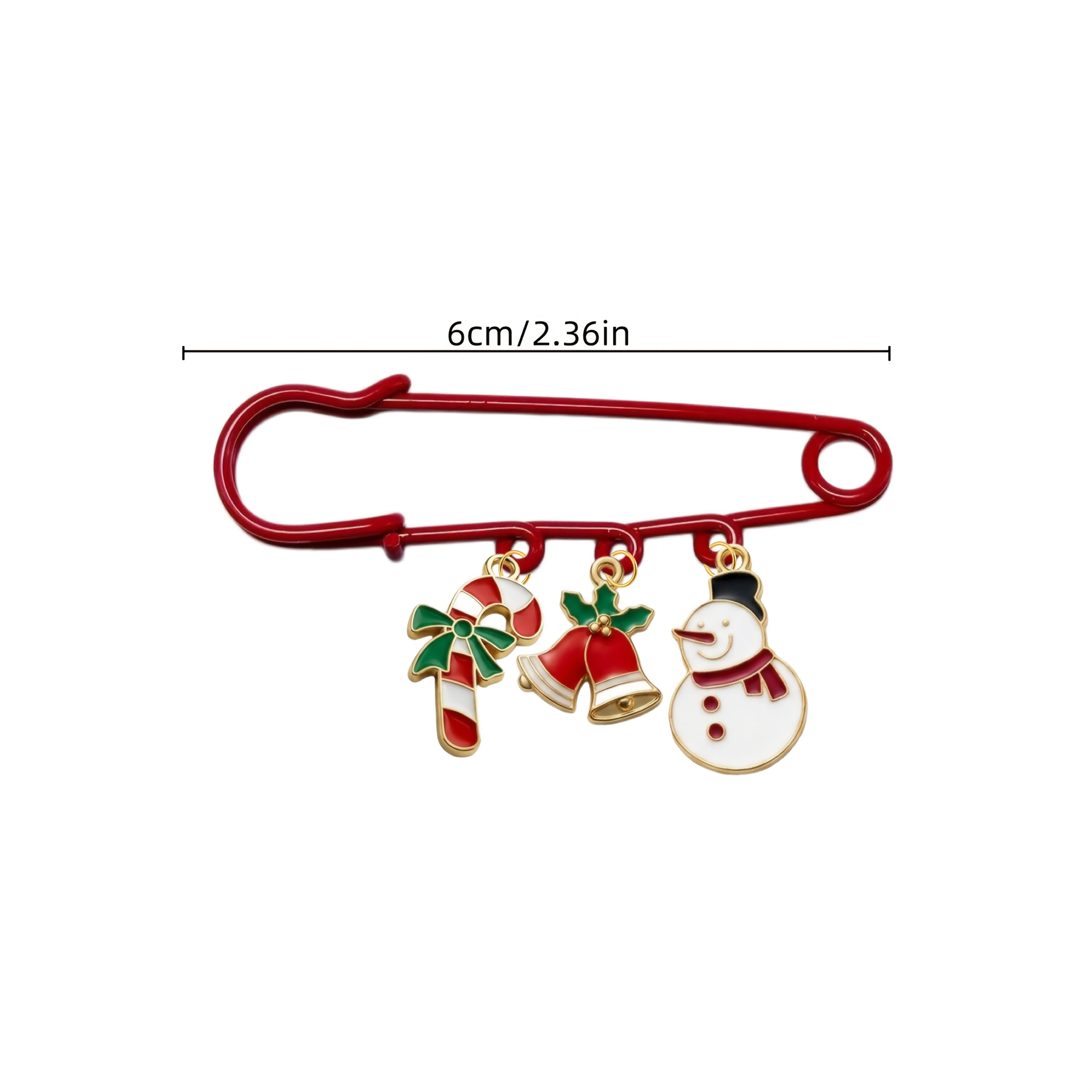 1 pcs Christmas Snowman Bell Candy Brooch, Festive Atmosphere Accessory, Fastener for Festive Decor on Coats and Hats