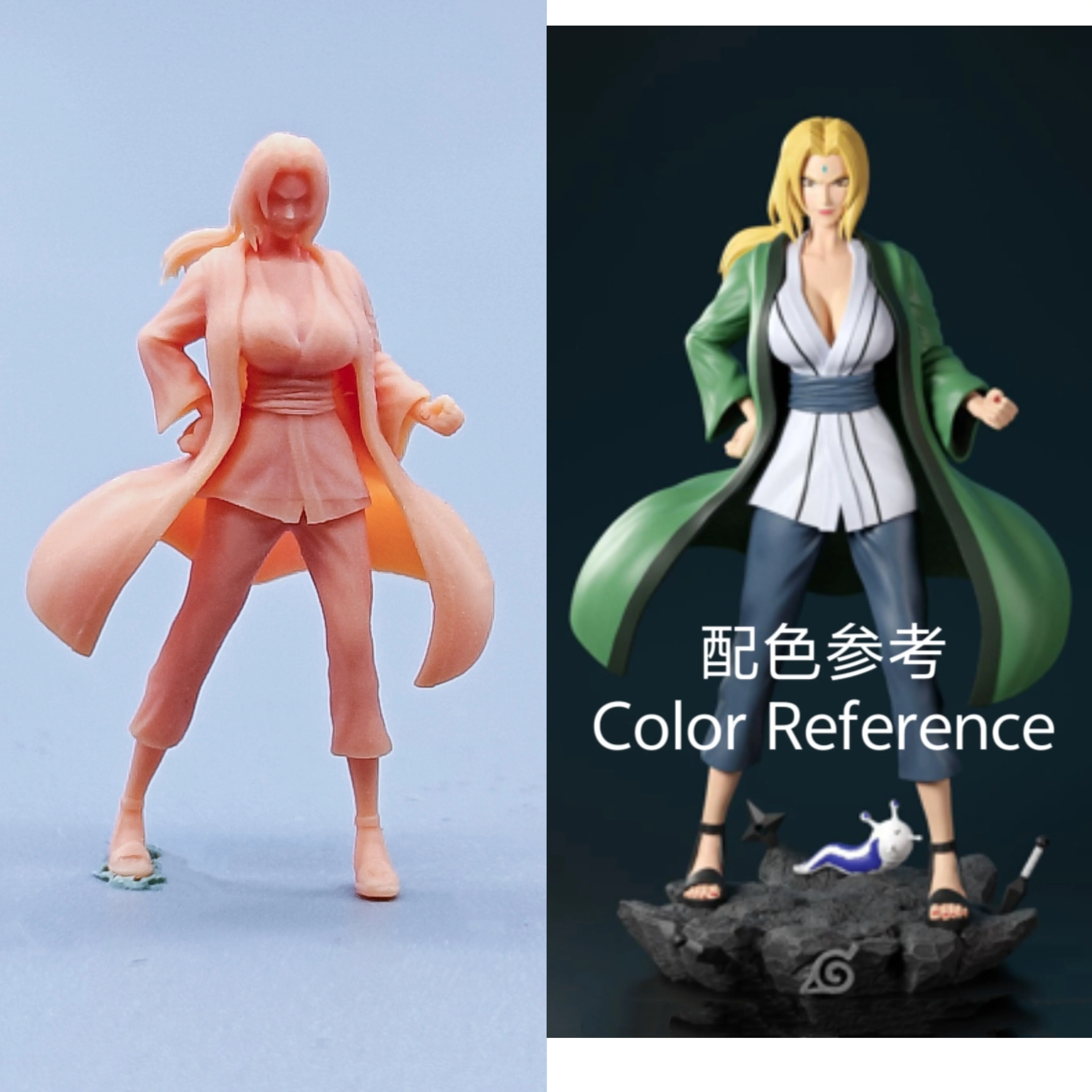 1/64 Figuren Maßstab Modell Harz Hokage Tsunade Eine Hand auf Hüften Ungefärbte Miniaturen Diorama Handbemalt C501
