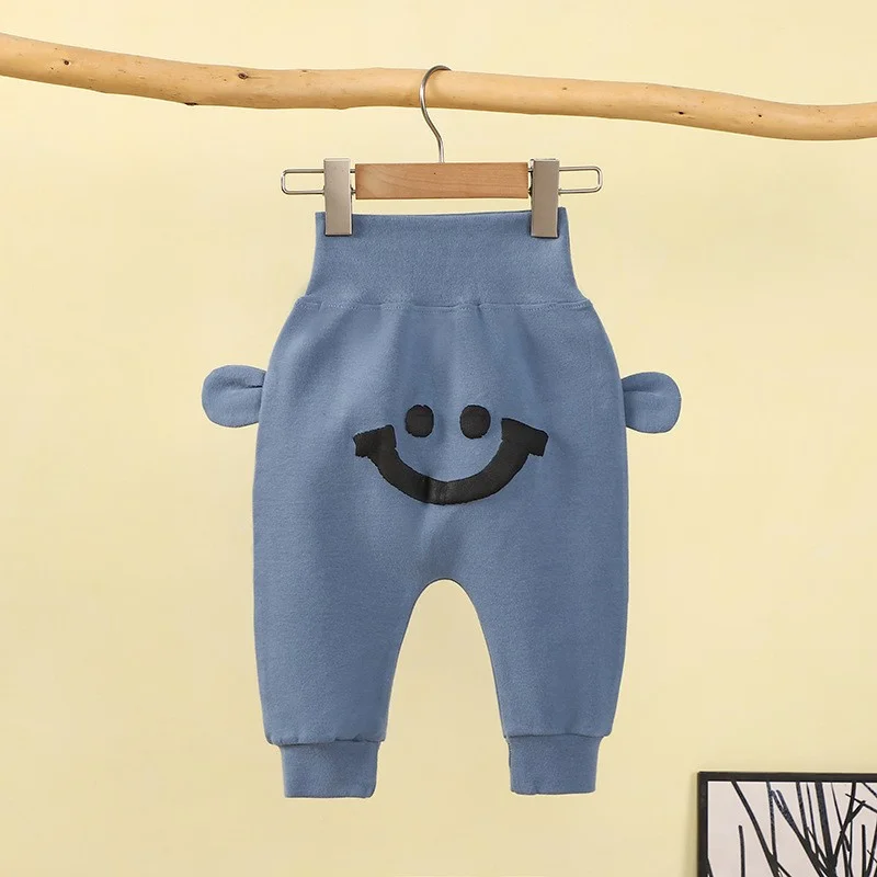 Autumn Infant Thickened Cotton Pants Baby Cartoon Print Trousers Winter Newborn Boys Girls\' Big Hip Circumference Pants Clothing