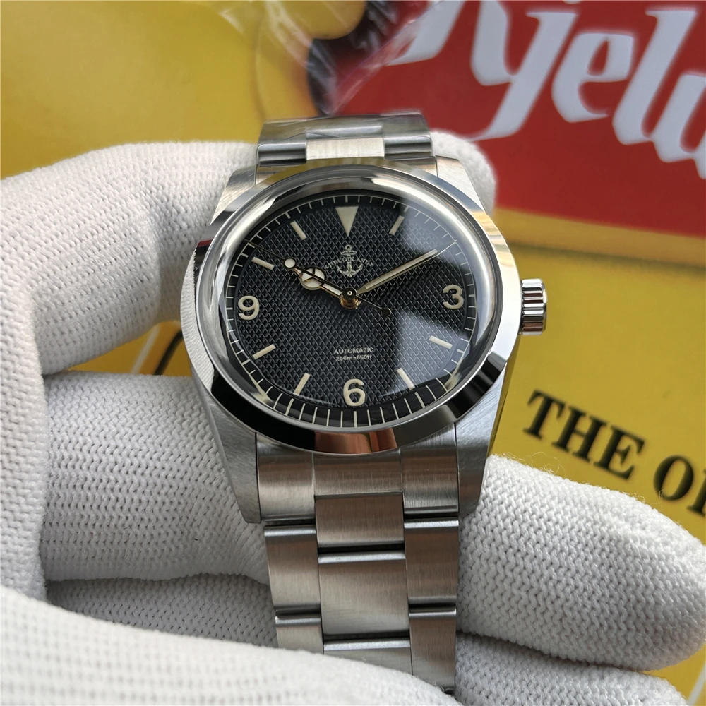 Hruodland 2025 New Men\\\'s Automatic Mechanical Watch NH38 36mm Sapphire Glass Stainless Steel Waterproof 20Bar Reloj Hombre
