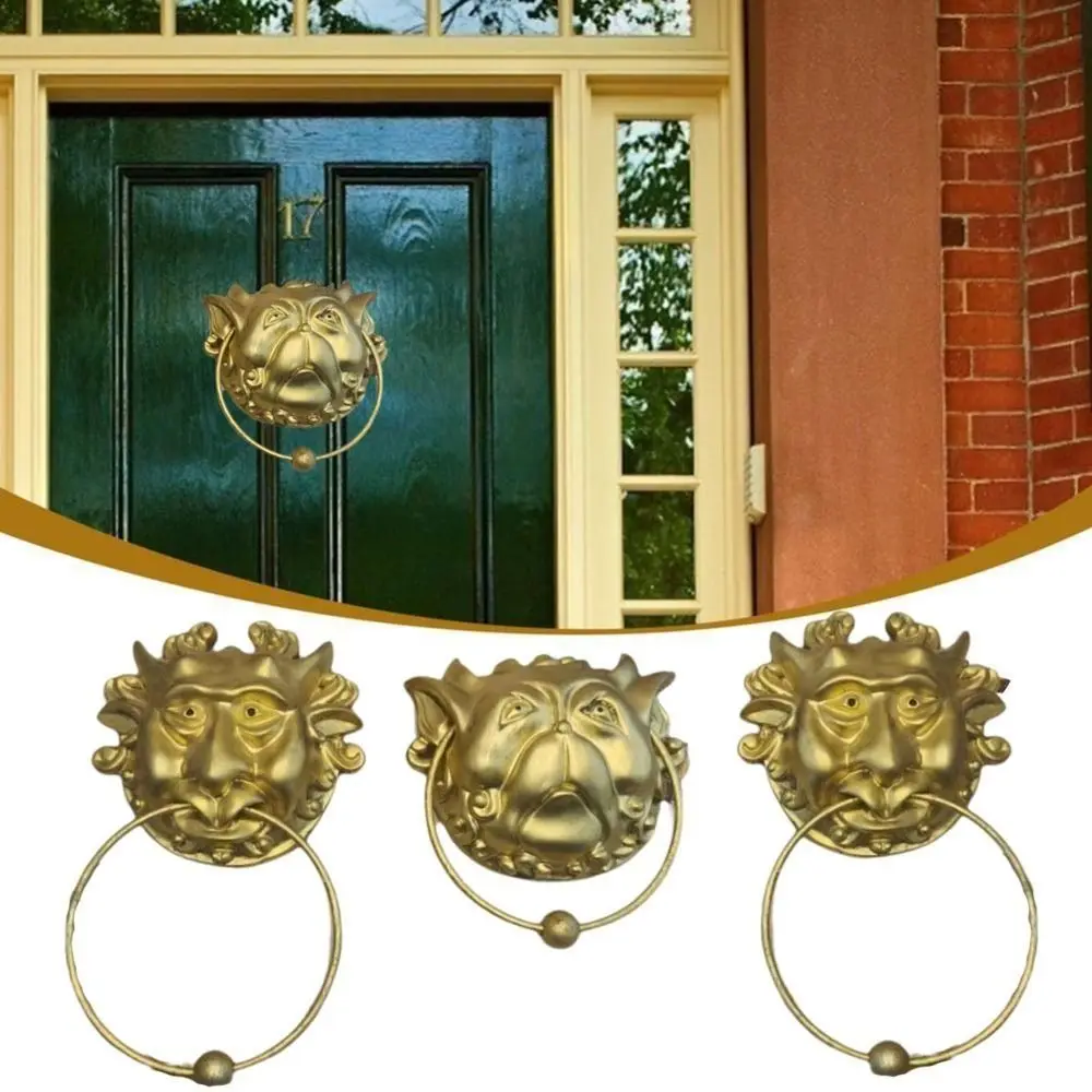 Durable Vintage Mouth Gate Handle Vivid Resin Door Handle Wall Hanging Dragon Door Knocker Craft Gift