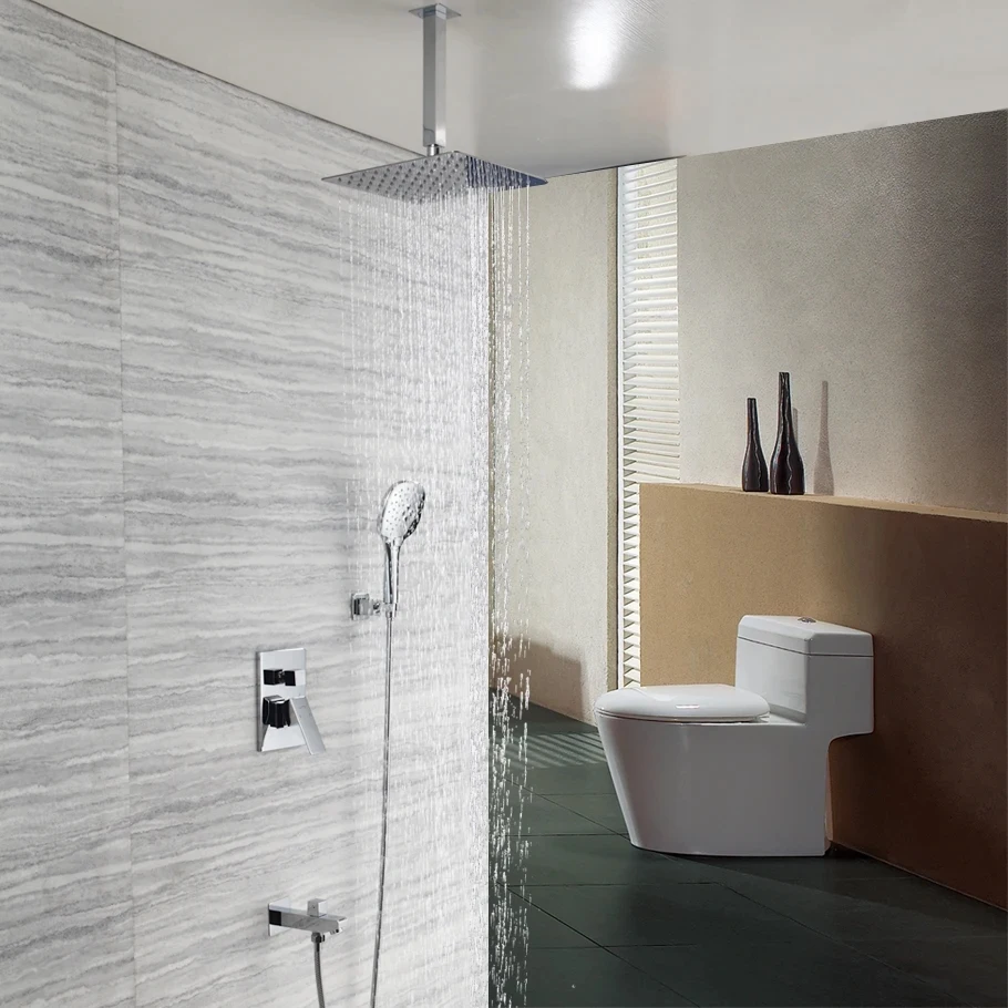 

Настенное крепление для ванной комнаты, набор смесителей для душа с дождевой водопадом, скрытая хромированная душевая система, смеситель для душа, смеситель