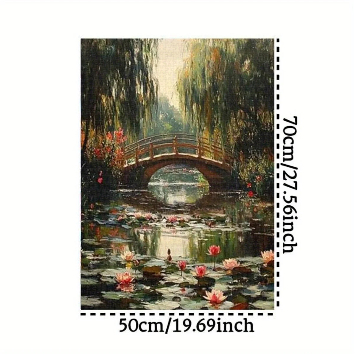 1,000pcs of Fun Puzzles - Monet Water Lily Pond - Impressionist Landscape Painting - Pastel Colors - Home Decor for Living Roo