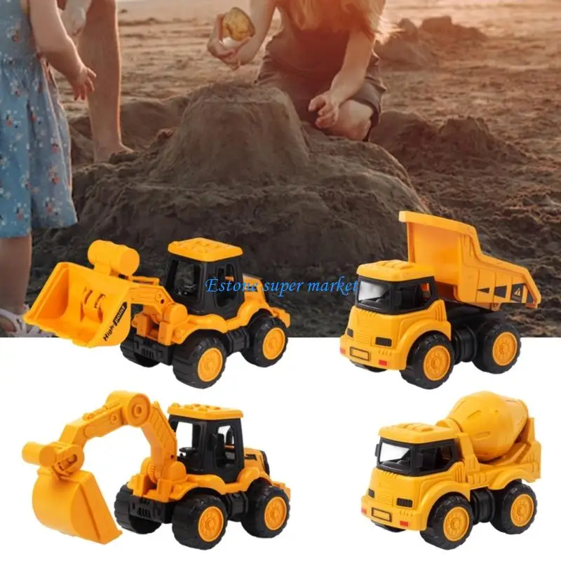

090B 4Pack Kids Construction Car Toy Engineering Vehicle Playset for Outdoor Play Safe Educational Toy for Toddler Hand Skill
