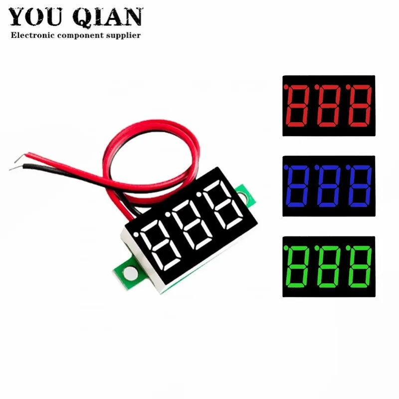 

0.36 Inch 0.36" Digital Voltmeter Red Green Blue DC 0V-100V Three Lines 3 digit Voltage Panel Meter Display led Color