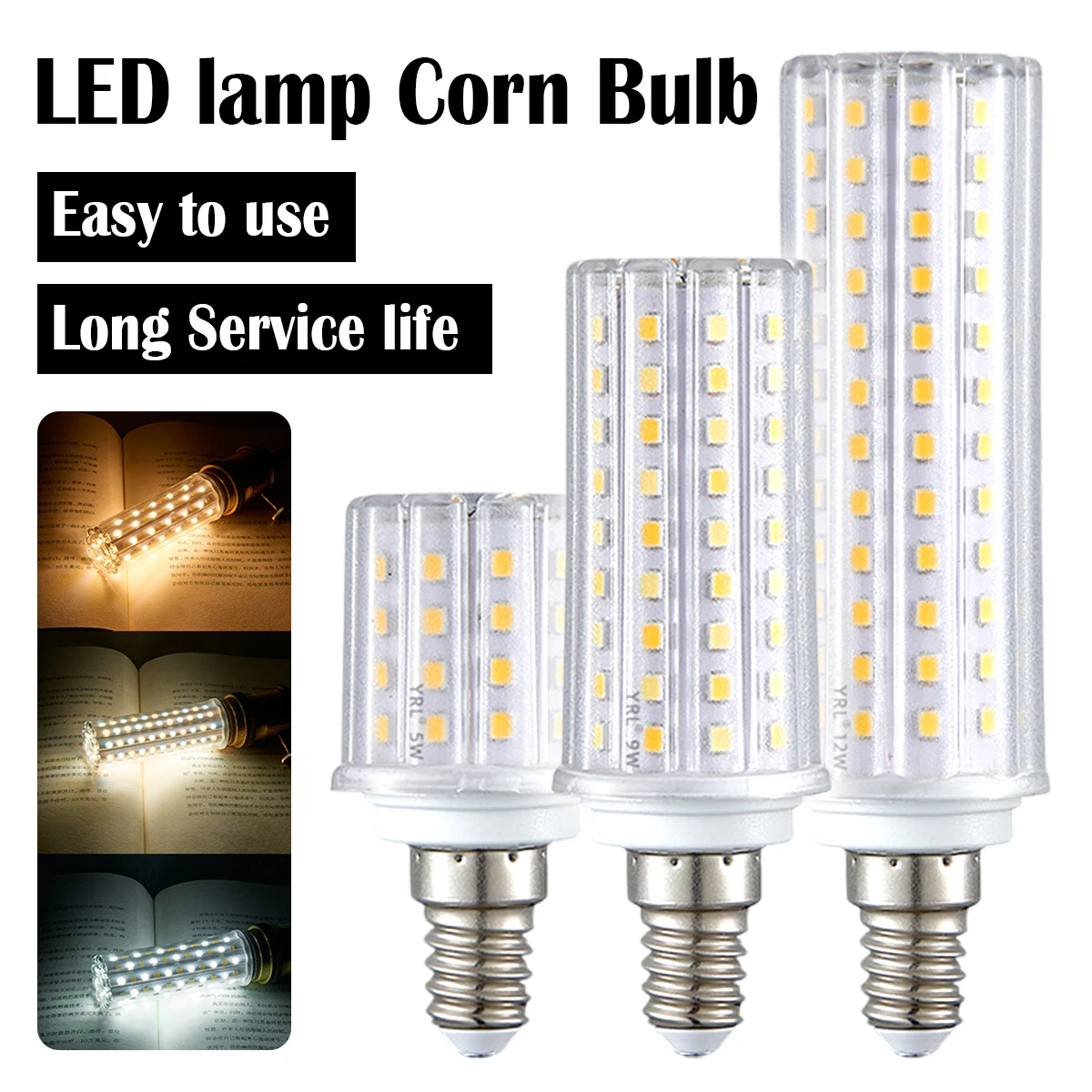 Led Bulb E27 E14 Corn Lamp 5W 9W 12W Lamps No/flicker Light 220v 230v 2835/smd And White Warm Bulbs Decorative Lighting Living