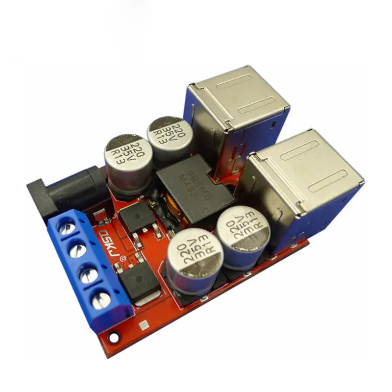 8A 40W DC-DC 8V-35V 12V 24V 5V 전원 벅 컨버터 모듈 4 허브 USB 자동차 충전 배터리 충전기 모듈
