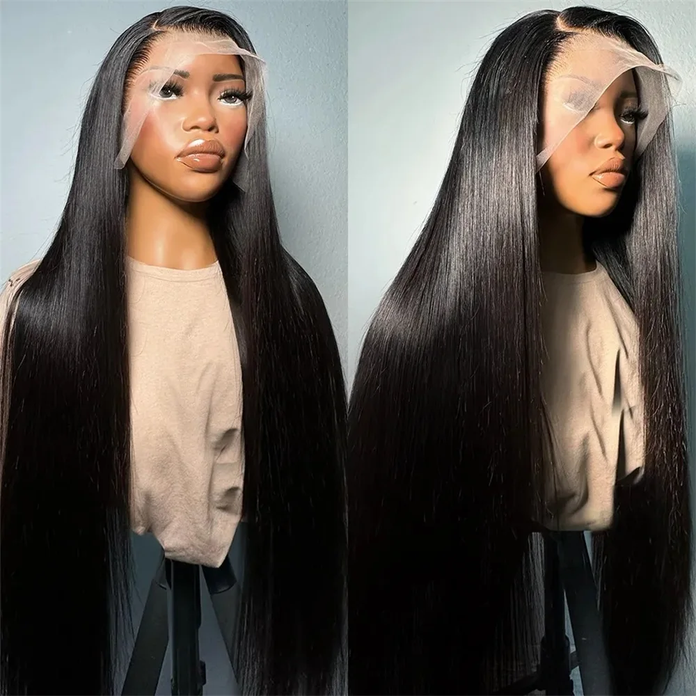 Straight Frontal Wig Pre Cut 6x4 Hd Lace 30 Inch Glueless Bone Straight Hair Wigs 13x4 Lace Front Human Hair Wigs For Women