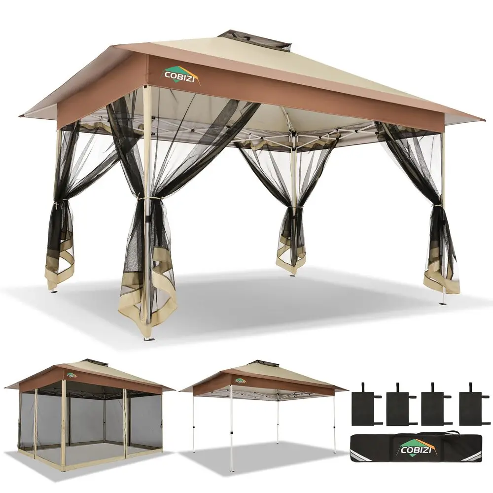 10x15 Pop up Gazebo on Clearance, Outdoor Pop up Heavy Duty Canopy Tent, Carpas para Patio, Screen Tents with Portable Carry Ba