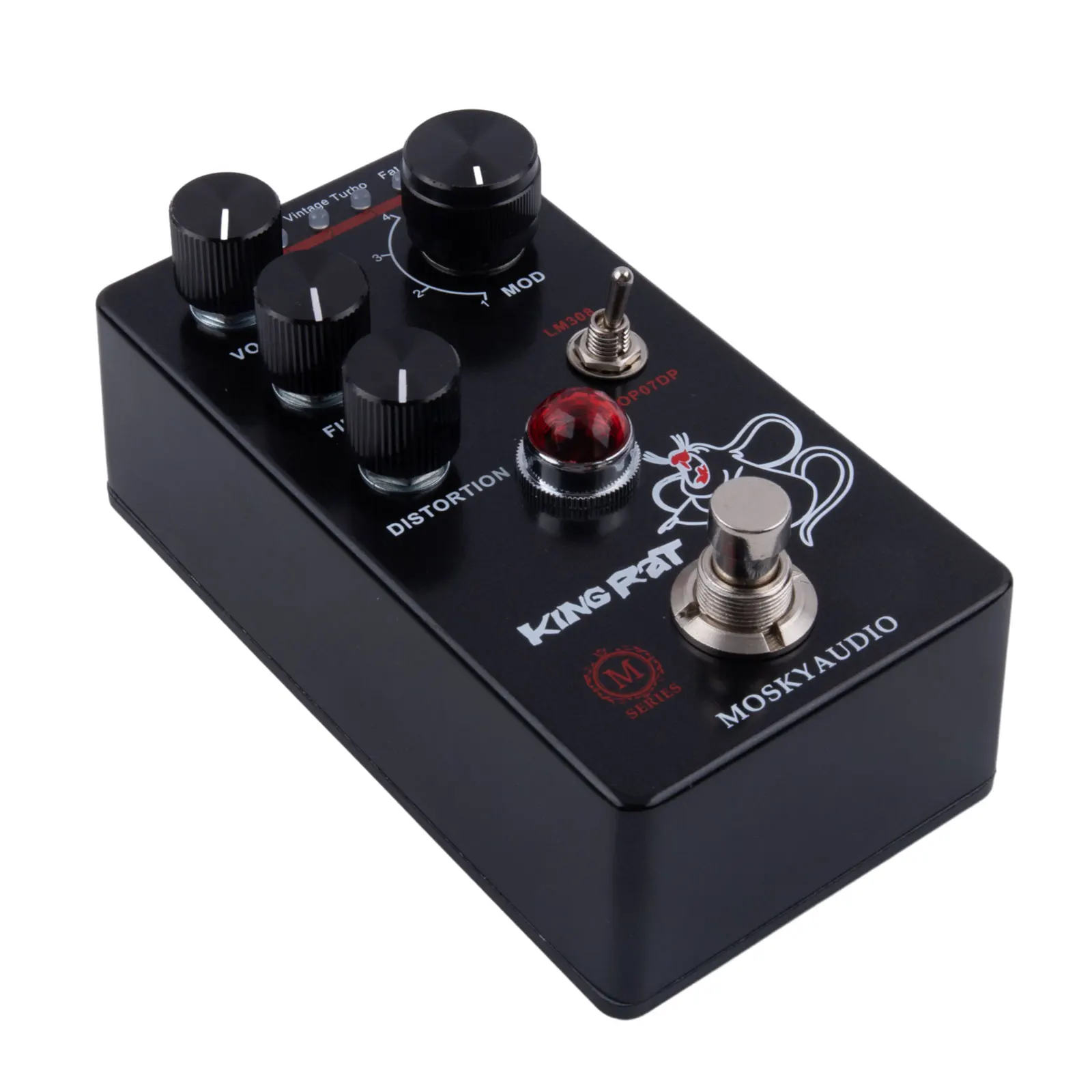 

Guitar Effects Pedal, Mosky King Rat Volume Filter Fuzz Distortion, Vintage and Turbo Modes, LM308/OP07DP Toggle, Black