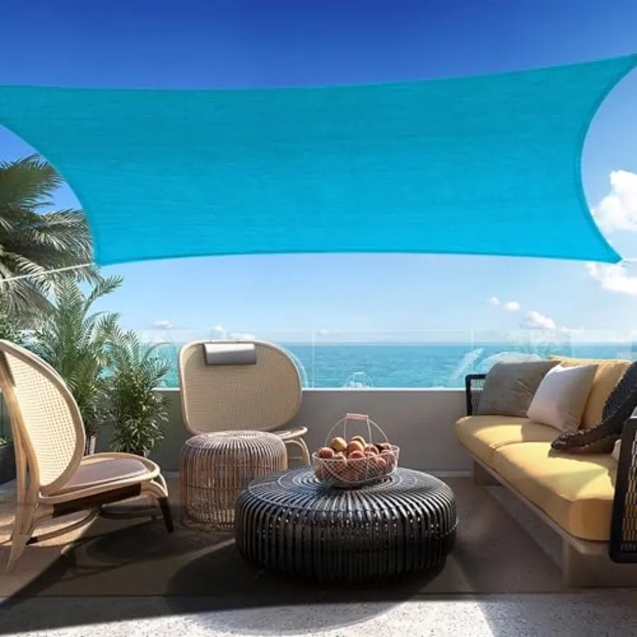 

16' x 20' Turquoise Rectangle Sun Shade Sail Canopy Durable Fabric UV Block Awning, We Make Custom Sizes