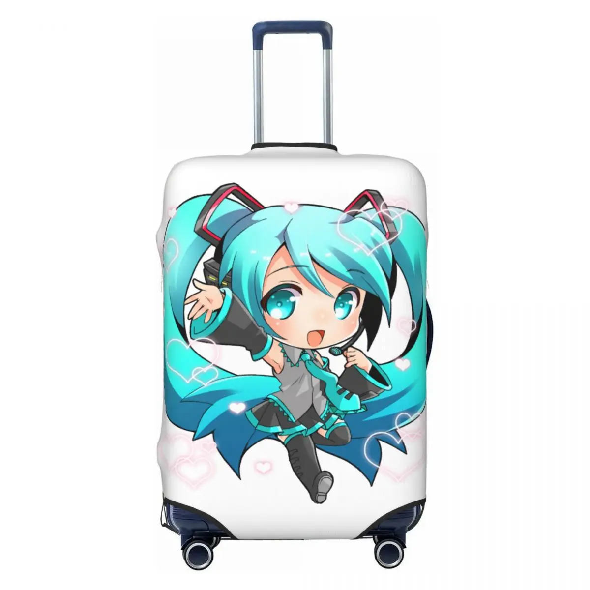 カスタム初音ミク-vocaloid-ロックアニメ荷物カバー弾性旅行スーツケース保護カバー-18-32-インチに適しています