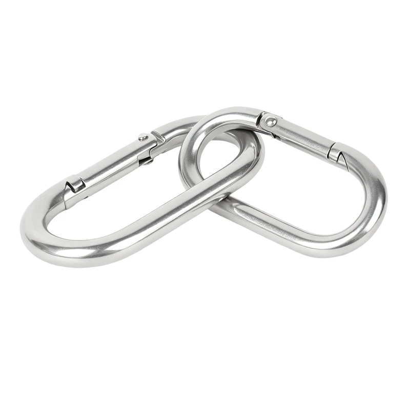 304 Stainless Steel Oval Spring Ring Openable Carabiner Keychain Clips Hook Dog Chain For DIY Keyring Bag Handbag Strap Buckles