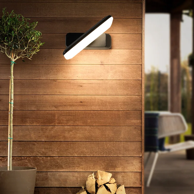 Nordic Intelligent Sensor Garden Waterproof Porch Solar Wall Light Rotatable Landscape Courtyard Outdoor Wall Lamp