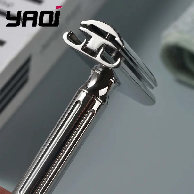 ماكينة حلاقة آمنة من الفولاذ المقاوم للصدأ قابلة للتعديل من YAQI Avanti، أداة العناية باللحية المضادة للحساسية بجودة 111 جرام، للرجال، للحلاقة الدقيقة