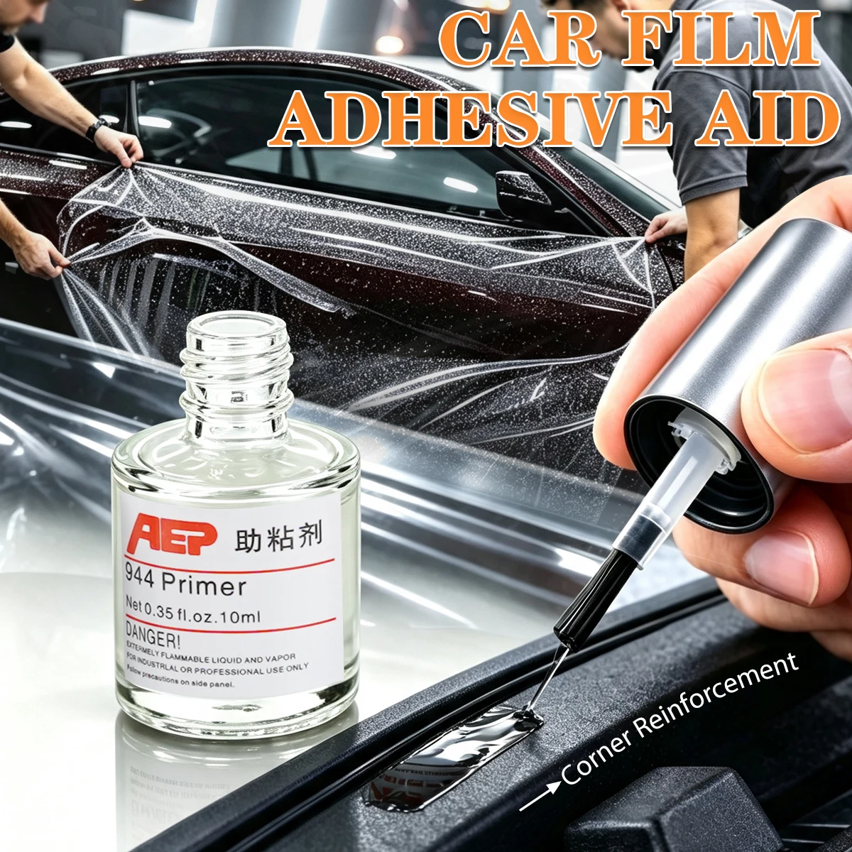 Adhesive Adhesion Promoter Automobile Foam Tape Primer Car Wrapping Application Tool 10mL Car Adhesion Promoter Car Tape Primer