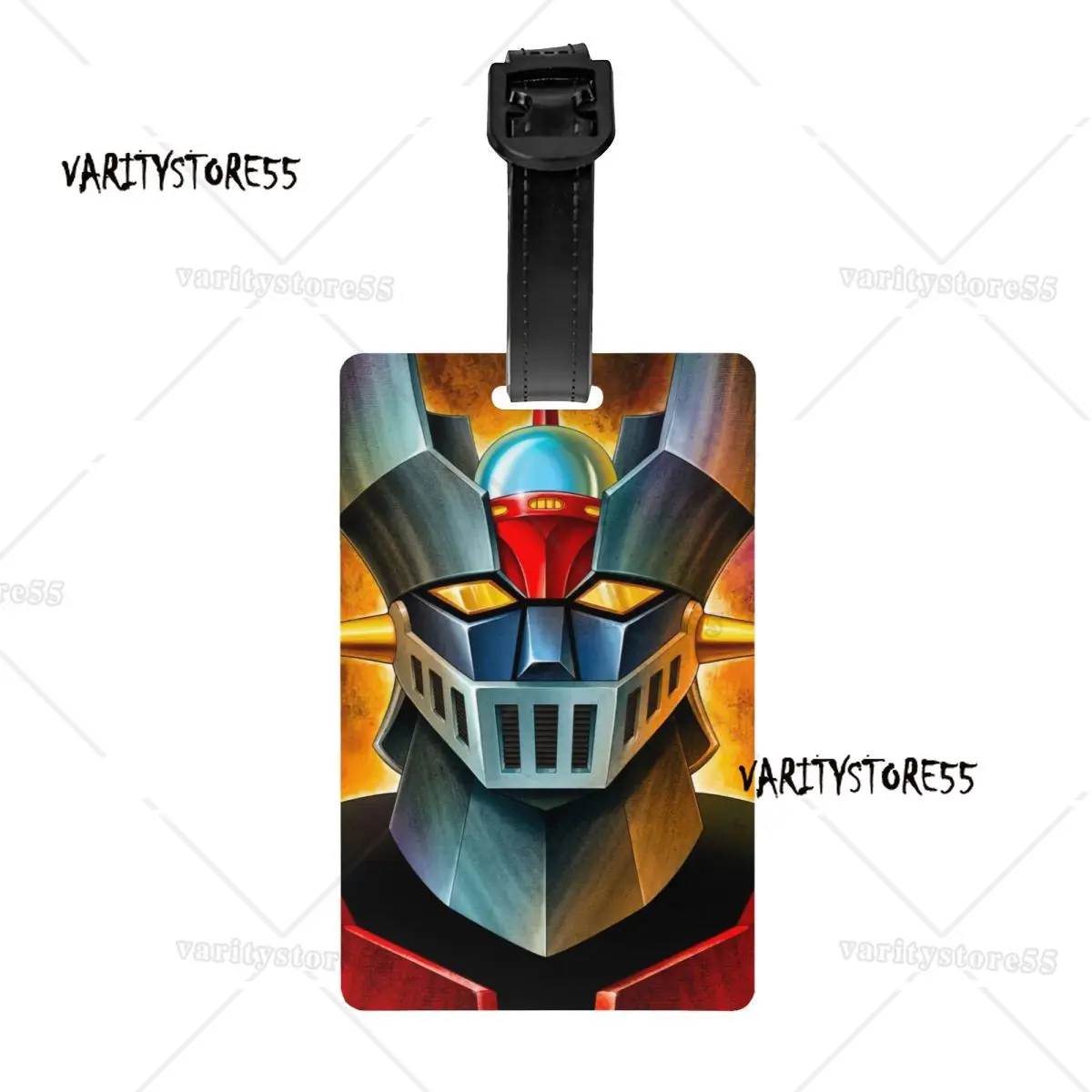 Custom UFO Robot Mazinger Z Luggage Tag Privacy Protection Anime Manga Baggage Tags Travel Bag Labels Suitcase