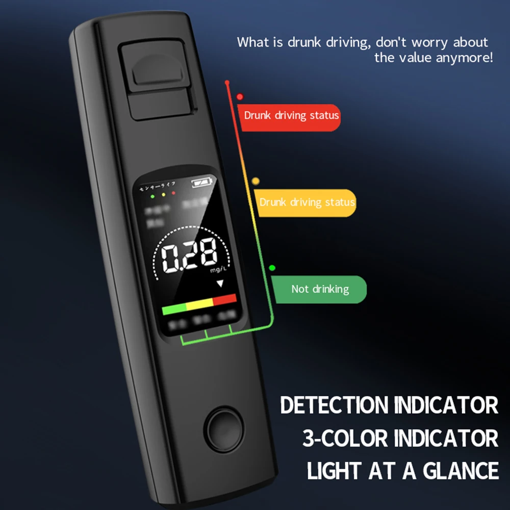 Automatic Alcohol Tester Professional Breath Alcohol Tester with Digital Display Rechargeable Breathalyzer Alcohol Test Tools