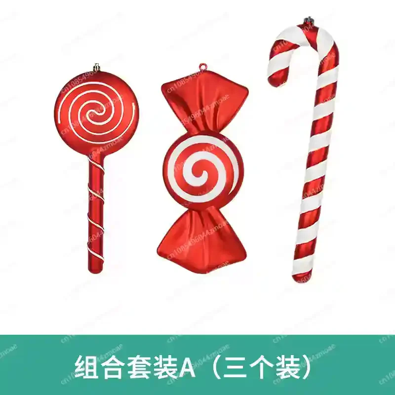 Combination model Christmas Decorations Pendant New Simulation Painted Candy Lollipop Small Crutches pendant Internet