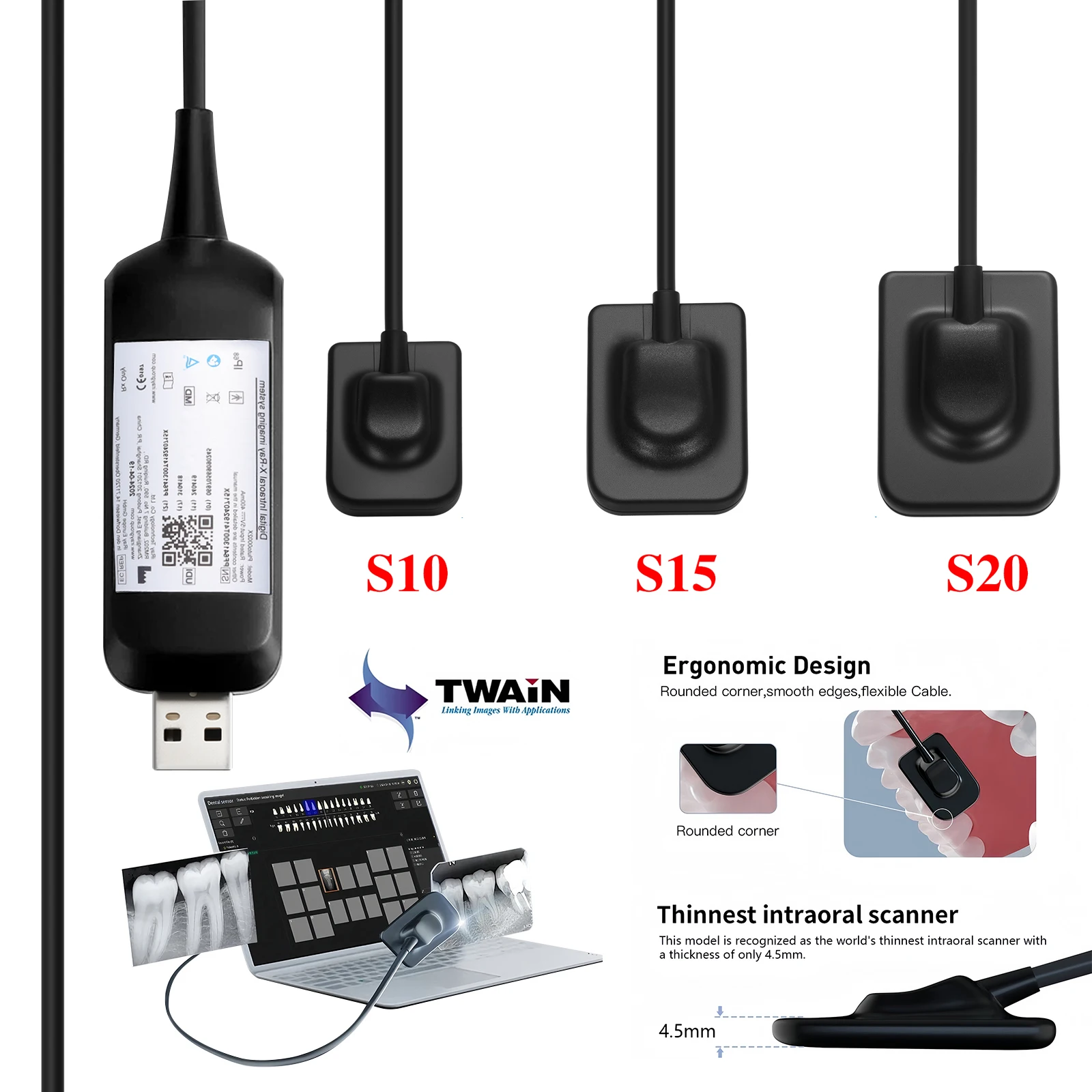 

Цифровой датчик для рентгеновской съемки зубов с держателем