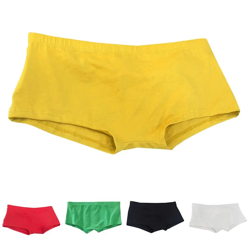 Men's Breathable Solid Color Underwear Boxer Briefs with Pouch Design Comfortable Fit Underpants for Everyday Use