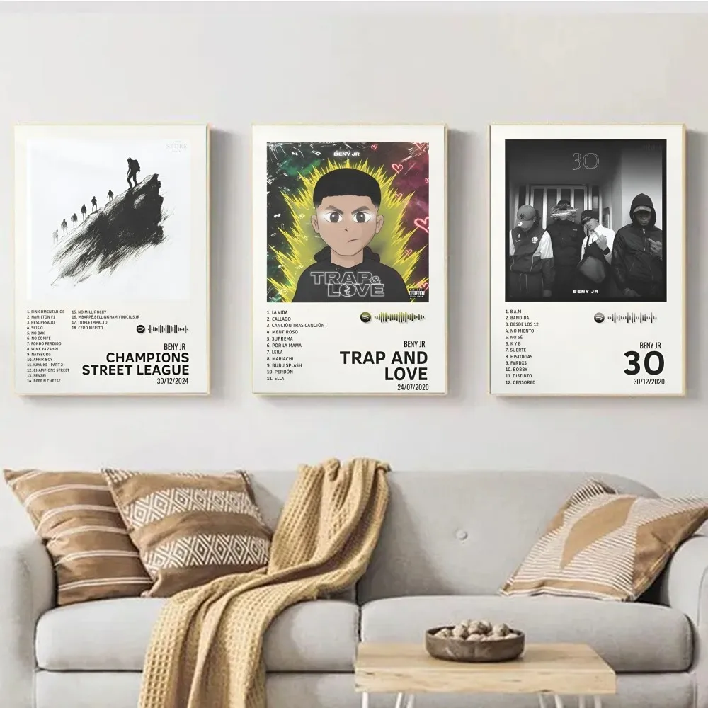 ملصق B-Beny Jr لفن موسيقى الراب ﻿ جدار الفن طباعة ملصق ديكور جدارية ديكور المنزل الحديث هدية عيد ميلاد غرفة المرآب غير المؤطرة